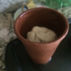 Flowerpot with dough
